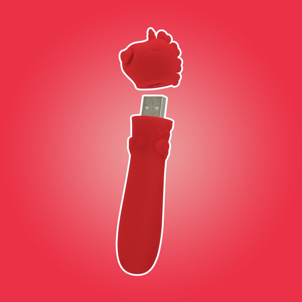 Buy Unihorn - USB Bullet - Cupid's Beau - Red USB Rechargeable Vibrating Bullet – Naughtyhut NZ sex toys online. Discreet delivery & top brands.