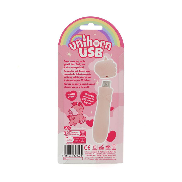 Unihorn - USB Bullet - Heart Throb - Coral USB Rechargeable Vibrating Bullet – Sex toys NZ by Naughtyhut. Discreet delivery nationwide.