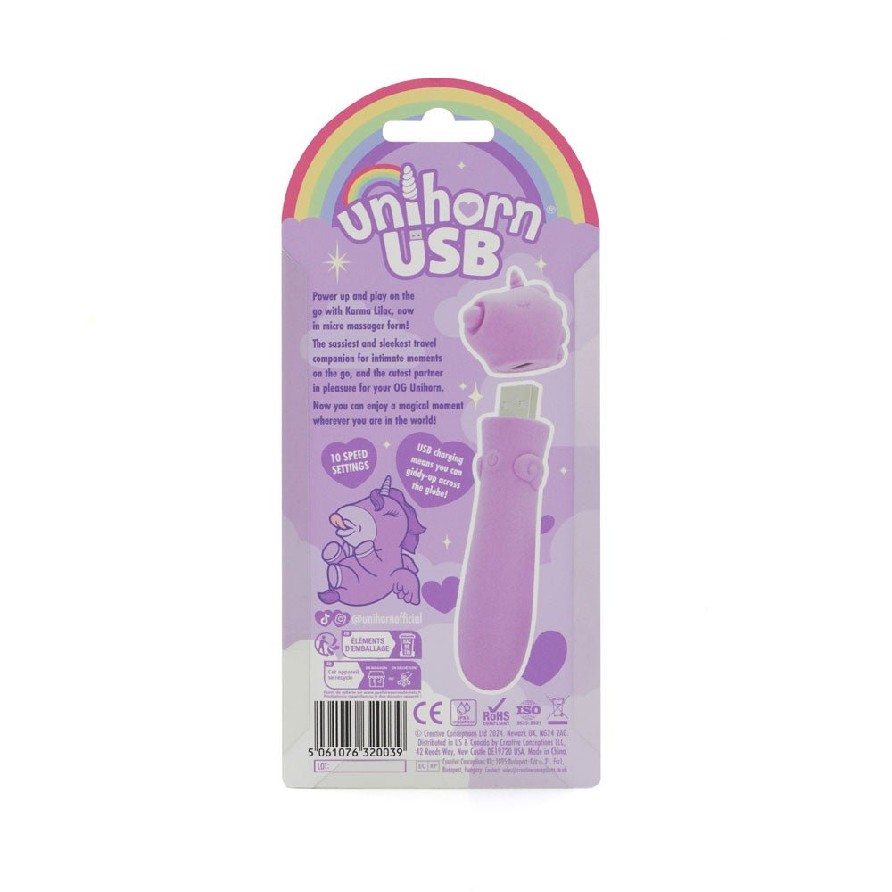 Unihorn - USB Bullet - Karma Lilac - Lilac USB Rechargeable Vibrating Bullet – Sex toys NZ by Naughtyhut. Discreet delivery nationwide.
