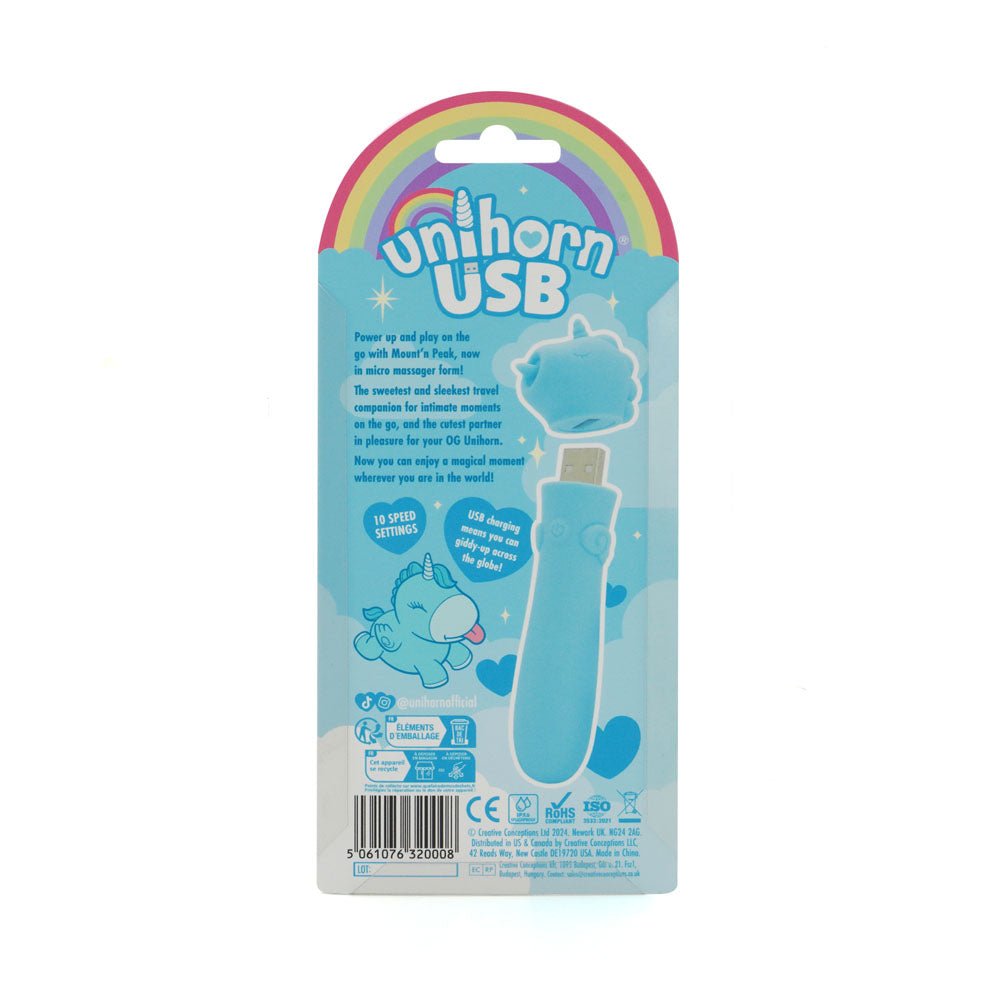 Buy Unihorn - USB Bullet - Mount'n Peak - Teal USB Rechargeable Vibrating Bullet – Naughtyhut NZ sex toys online. Discreet delivery & top brands.