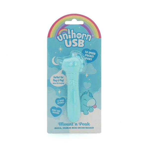 Unihorn Mount'n Peak bullet in Teal, mint pony on its blue card