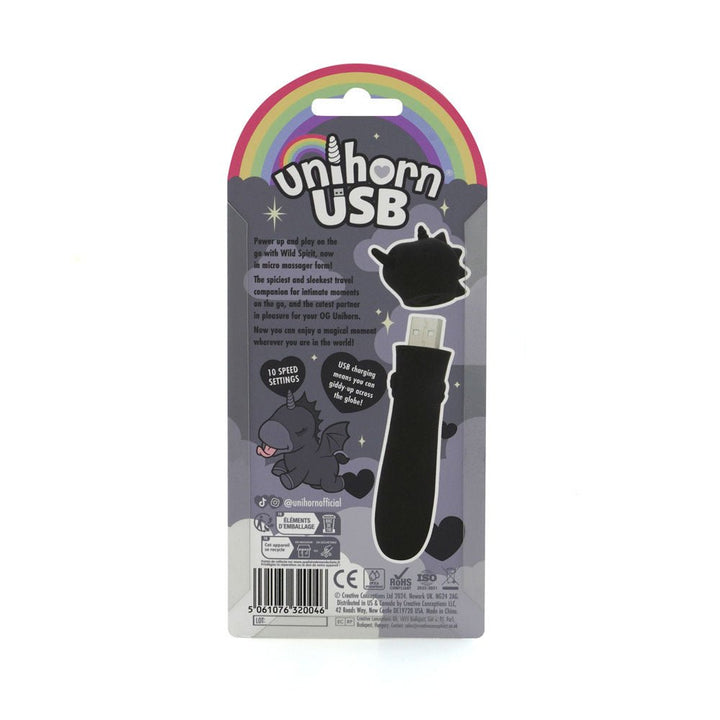 Unihorn - USB Bullet - Wild Spirit - Black USB Rechargeable Vibrating Bullet – Sex toys NZ by Naughtyhut. Discreet delivery nationwide.