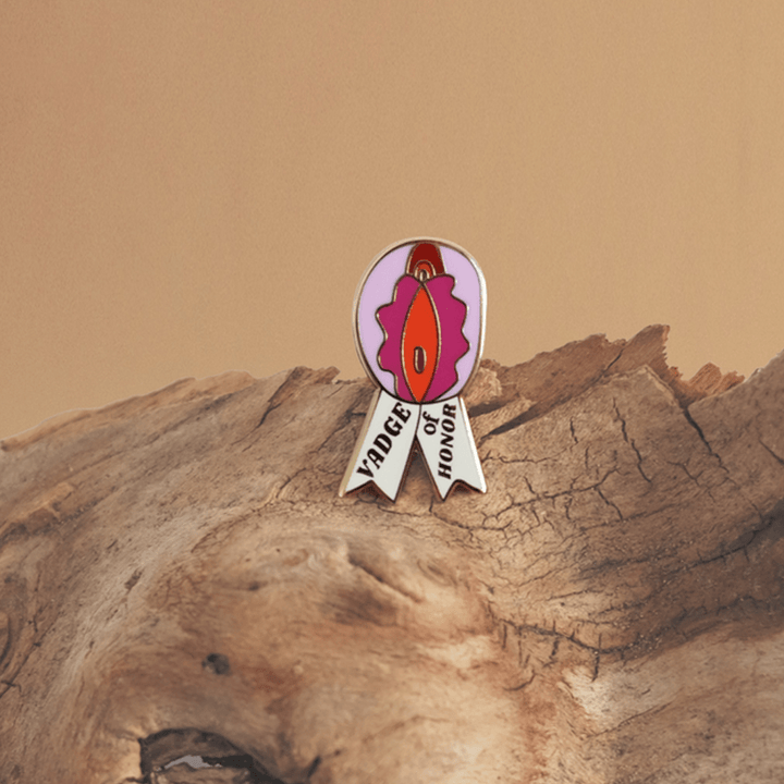 Vadge Of Honor Enamel Pin – Sex toys NZ by Naughtyhut. Discreet delivery nationwide.