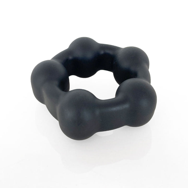 VERS Liquid Silicone Steel Motion C - Ring - Black Cock Ring with Steel Motion Balls – Sex toys NZ by Naughtyhut. Discreet delivery nationwide.