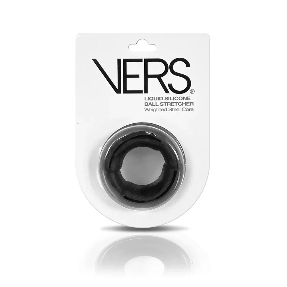VERS Liquid Silicone Weight Steel Core Ball Stretcher - Black Ball Stretcher Ring with Steel Core – Sex toys NZ by Naughtyhut. Discreet delivery nationwide.
