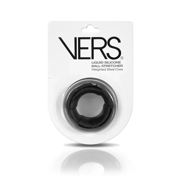 VERS Liquid Silicone Weight Steel Core Ball Stretcher - Black Ball Stretcher Ring with Steel Core – Sex toys NZ by Naughtyhut. Discreet delivery nationwide.