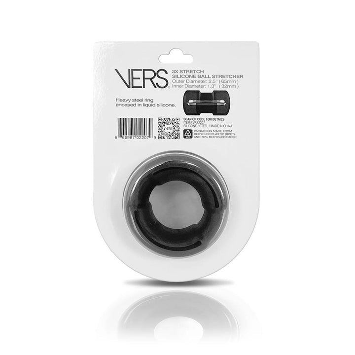 VERS Liquid Silicone Weight Steel Core Ball Stretcher - Black Ball Stretcher Ring with Steel Core – Sex toys NZ by Naughtyhut. Discreet delivery nationwide.