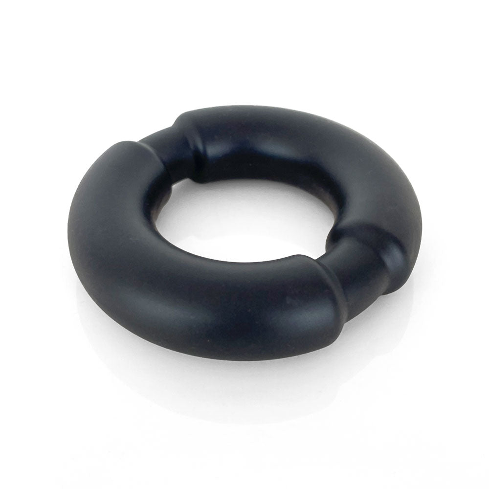 Buy VERS Liquid Silicone Weighted Steel Core C - Ring - Black Cock Ring with Steel Core – Naughtyhut NZ sex toys online. Discreet delivery & top brands.