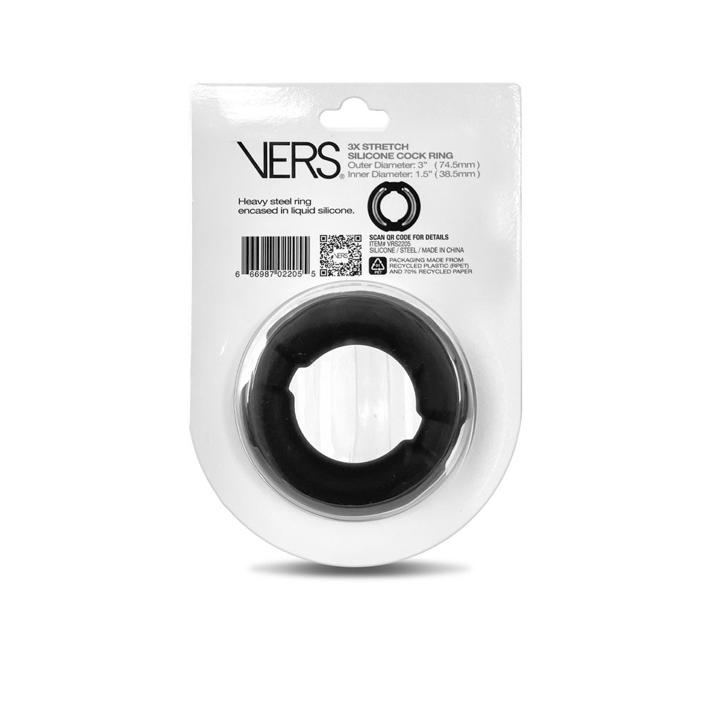 VERS Liquid Silicone Weighted Steel Core C - Ring - Black Cock Ring with Steel Core – Sex toys NZ by Naughtyhut. Discreet delivery nationwide.