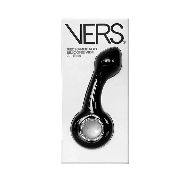 VERS G-Spot Vibe in Black, retail box with product photo on white