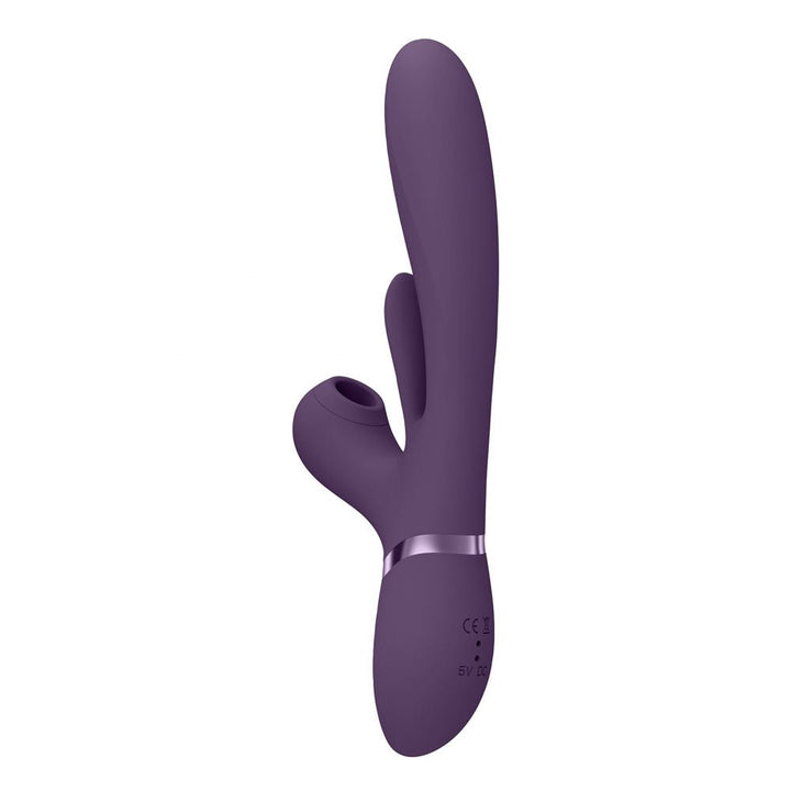 VIVE Ena - Purple - Purple 25 cm USB Rechargeable Thrusting Vibrator with Air Wave Stimulator – Sex toys NZ by Naughtyhut. Discreet delivery nationwide.