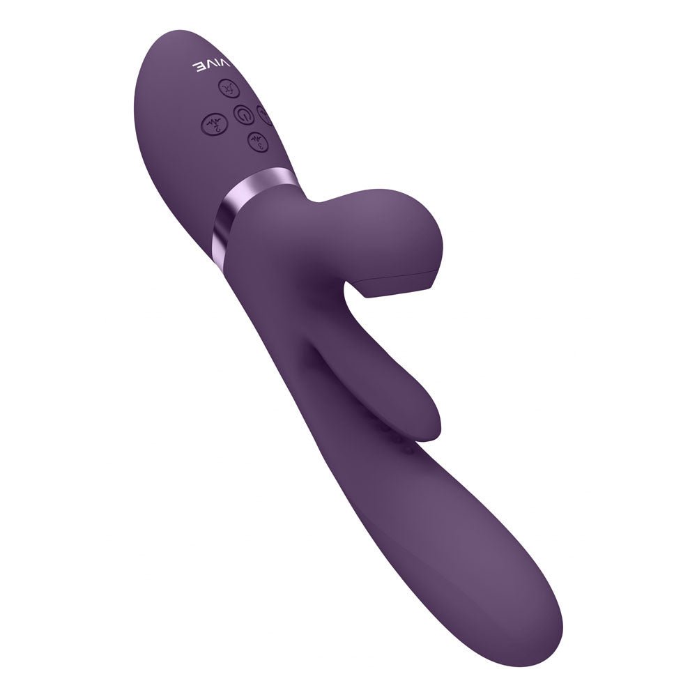 VIVE Ena - Purple - Purple 25 cm USB Rechargeable Thrusting Vibrator with Air Wave Stimulator – Sex toys NZ by Naughtyhut. Discreet delivery nationwide.