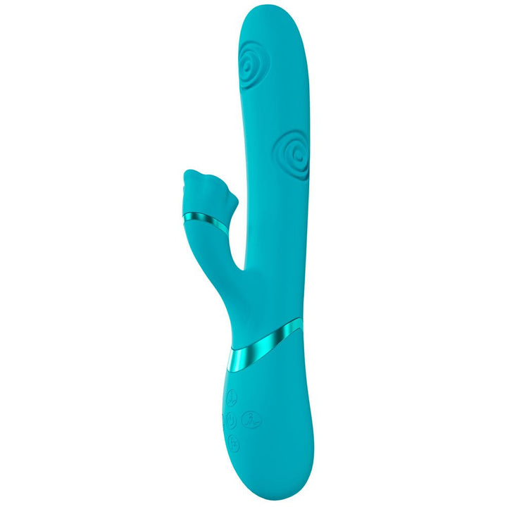 VIVE Fiore - Blue 25 cm USB Rechargeable Tapping Rabbit Vibrator – Sex toys NZ by Naughtyhut. Discreet delivery nationwide.