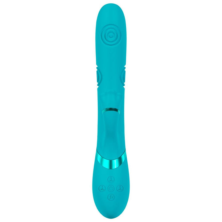 VIVE Fiore - Blue 25 cm USB Rechargeable Tapping Rabbit Vibrator – Sex toys NZ by Naughtyhut. Discreet delivery nationwide.