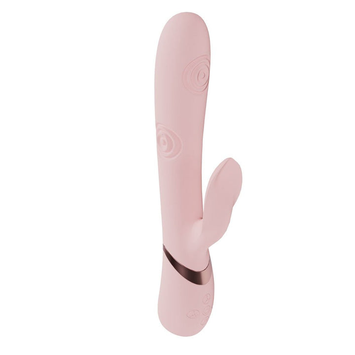 VIVE Fronda - Pink - Pink 25 cm USB Rechargeable Tapping Rabbit Vibrator – Sex toys NZ by Naughtyhut. Discreet delivery nationwide.