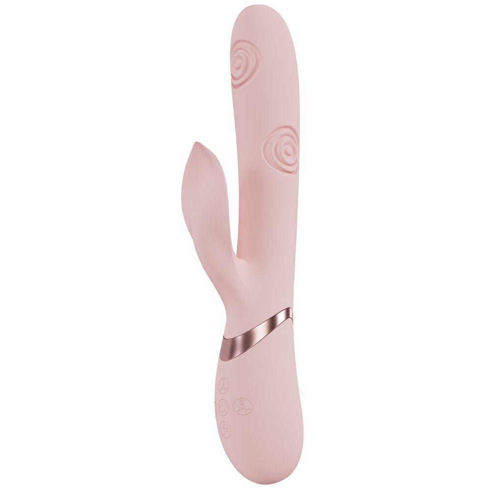 VIVE Fronda - Pink - Pink 25 cm USB Rechargeable Tapping Rabbit Vibrator – Sex toys NZ by Naughtyhut. Discreet delivery nationwide.