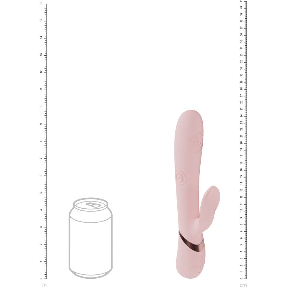 VIVE Fronda - Pink - Pink 25 cm USB Rechargeable Tapping Rabbit Vibrator – Sex toys NZ by Naughtyhut. Discreet delivery nationwide.
