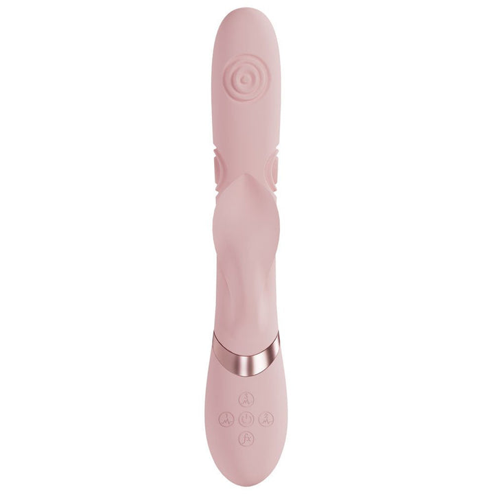 VIVE Fronda - Pink - Pink 25 cm USB Rechargeable Tapping Rabbit Vibrator – Sex toys NZ by Naughtyhut. Discreet delivery nationwide.