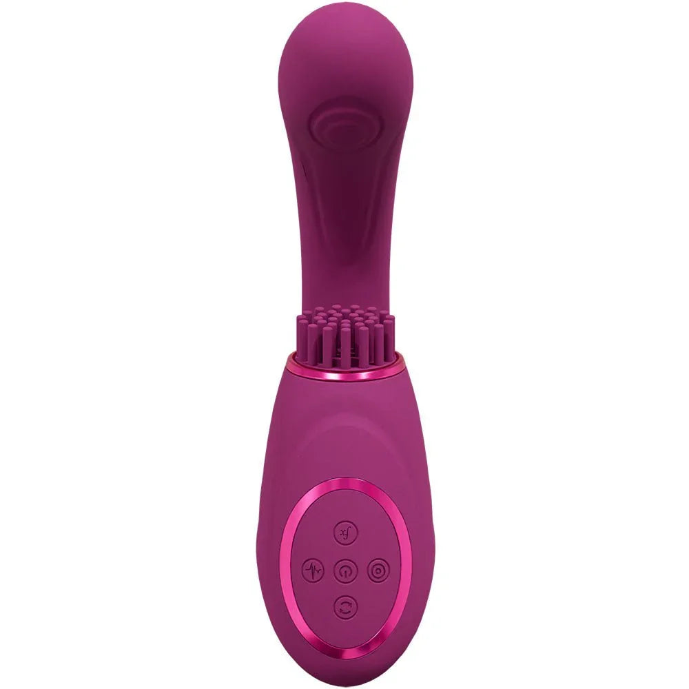 VIVE Gen Triple Motor Vibrator in Pink, upright front view showing the four control buttons