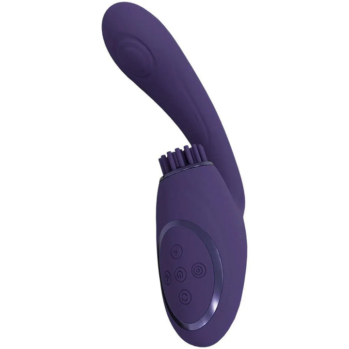 VIVE Gen Triple Motor Vibrator in Purple, three-quarter view with the handle turned to the camera