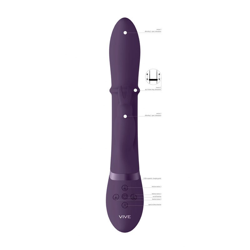 Buy Vive Halo - Purple 24.5 cm USB Rechargeable Rabbit Vibrator – Naughtyhut NZ sex toys online. Discreet delivery & top brands.