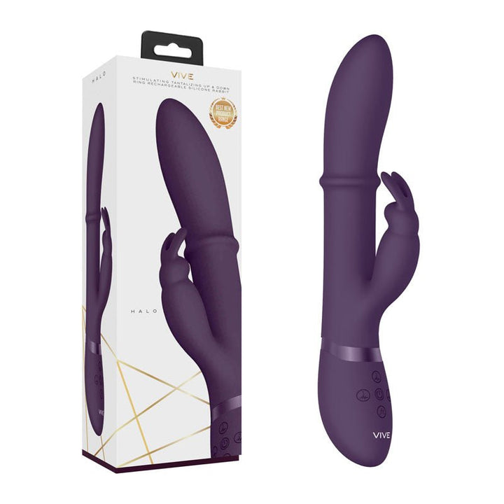 Vive Halo - Purple 24.5 cm USB Rechargeable Rabbit Vibrator – Sex toys NZ by Naughtyhut. Discreet delivery nationwide.