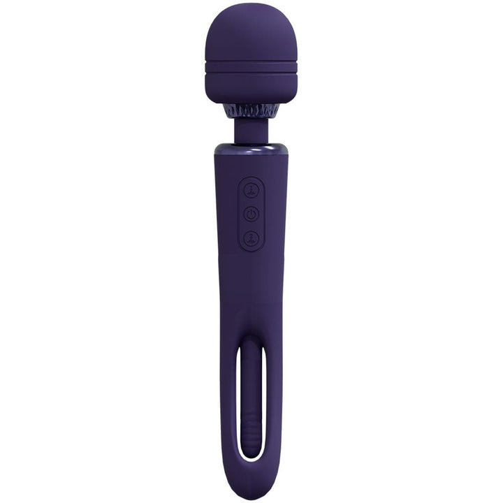VIVE Kiku - Purple - Purple 25.2 cm USB Rechargeable Dual End Massage Wand with Flapping Tip – Sex toys NZ by Naughtyhut. Discreet delivery nationwide.