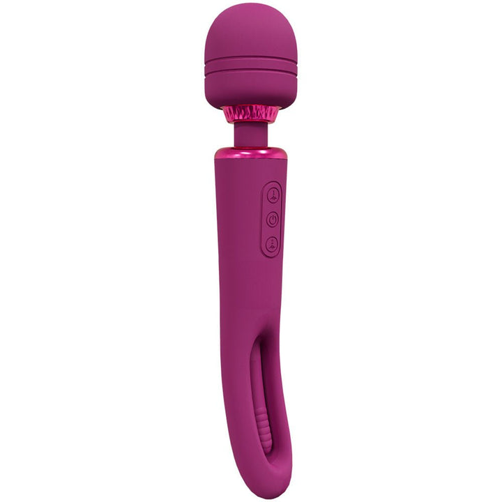 VIVE Kiku - Pink - Pink 25.2 cm USB Rechargeable Dual End Massage Wand with Flapping Tip – Sex toys NZ by Naughtyhut. Discreet delivery nationwide.
