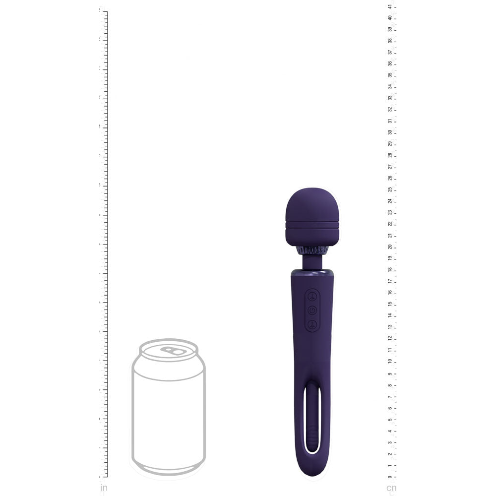 VIVE Kiku - Purple - Purple 25.2 cm USB Rechargeable Dual End Massage Wand with Flapping Tip – Sex toys NZ by Naughtyhut. Discreet delivery nationwide.