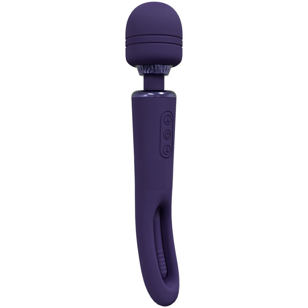 VIVE Kiku - Purple - Purple 25.2 cm USB Rechargeable Dual End Massage Wand with Flapping Tip – Sex toys NZ by Naughtyhut. Discreet delivery nationwide.