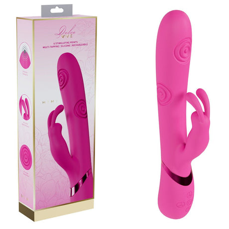 Buy VIVE Mimi - Pink - Pink 25 cm USB Rechargeable Vibrating & Tapping Rabbit Vibrator – Naughtyhut NZ sex toys online. Discreet delivery & top brands.