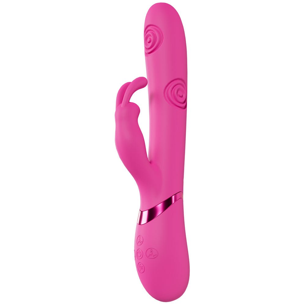 Buy VIVE Mimi - Pink - Pink 25 cm USB Rechargeable Vibrating & Tapping Rabbit Vibrator – Naughtyhut NZ sex toys online. Discreet delivery & top brands.