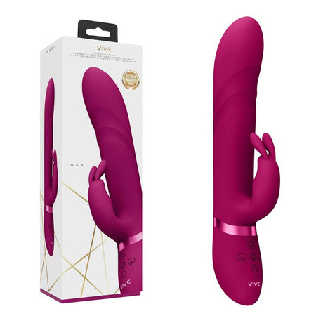 Buy VIVE Nari - Pink - Pink 24.1 cm USB Rechargeable Rabbit Vibrator – Naughtyhut NZ sex toys online. Discreet delivery & top brands.
