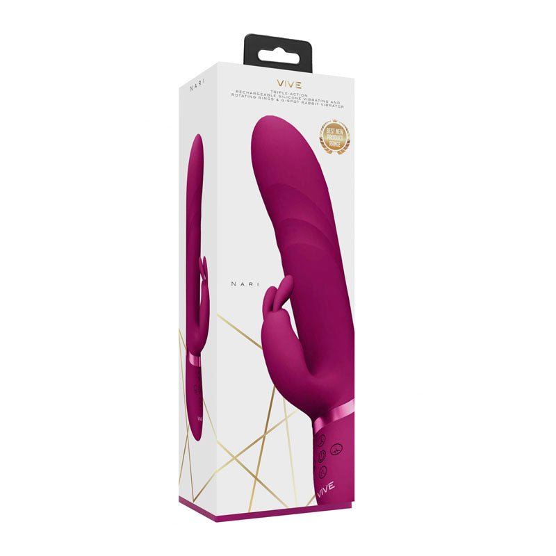 Buy VIVE Nari - Pink - Pink 24.1 cm USB Rechargeable Rabbit Vibrator – Naughtyhut NZ sex toys online. Discreet delivery & top brands.