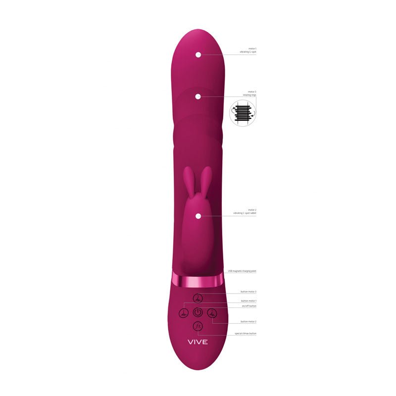 Buy VIVE Nari - Pink - Pink 24.1 cm USB Rechargeable Rabbit Vibrator – Naughtyhut NZ sex toys online. Discreet delivery & top brands.