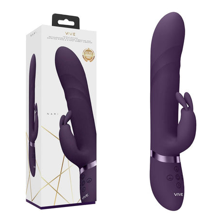 Buy VIVE Nari - Purple - Purple 24.1 cm USB Rechargeable Rabbit Vibrator – Naughtyhut NZ sex toys online. Discreet delivery & top brands.