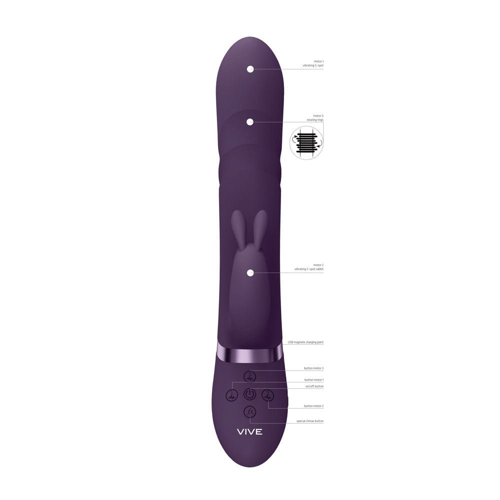 Buy VIVE Nari - Purple - Purple 24.1 cm USB Rechargeable Rabbit Vibrator – Naughtyhut NZ sex toys online. Discreet delivery & top brands.