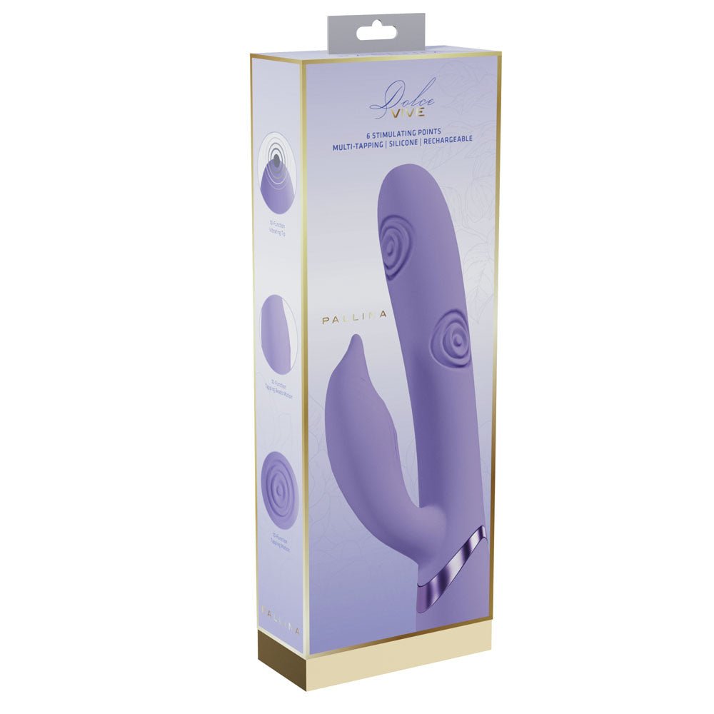 Buy VIVE Pallina - Purple - Purple 25 cm USB Rechargeable Tapping Rabbit Vibrator – Naughtyhut NZ sex toys online. Discreet delivery & top brands.