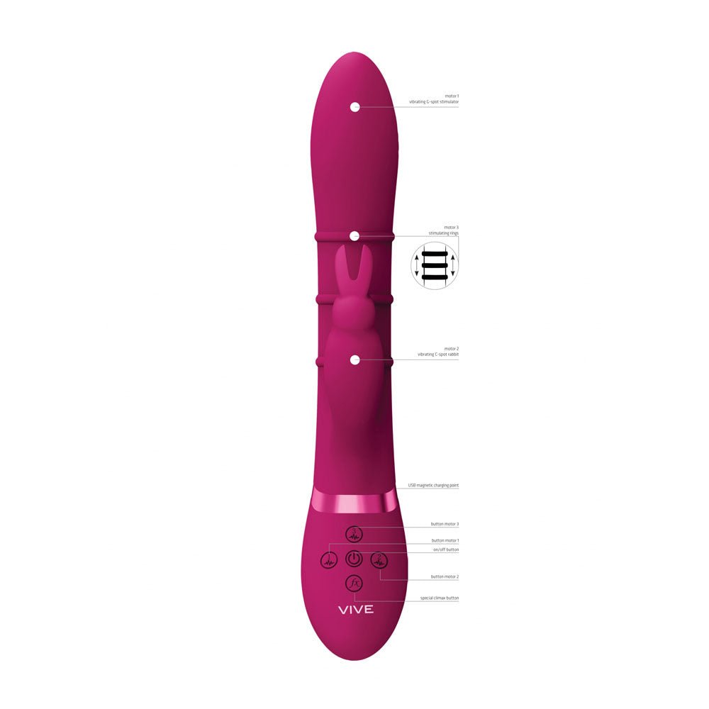 Buy VIVE Sora - Pink - Pink 24.2 cm USB Rechargeable Rabbit Vibrator – Naughtyhut NZ sex toys online. Discreet delivery & top brands.
