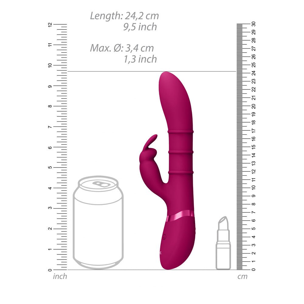 Buy VIVE Sora - Pink - Pink 24.2 cm USB Rechargeable Rabbit Vibrator – Naughtyhut NZ sex toys online. Discreet delivery & top brands.