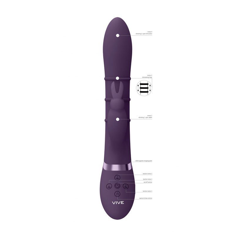 Buy VIVE Sora - Purple - Purple 24.2 cm USB Rechargeable Rabbit Vibrator – Naughtyhut NZ sex toys online. Discreet delivery & top brands.
