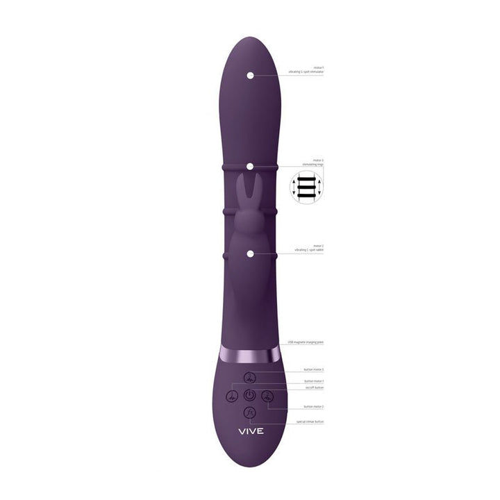 VIVE Sora - Purple - Purple 24.2 cm USB Rechargeable Rabbit Vibrator – Sex toys NZ by Naughtyhut. Discreet delivery nationwide.