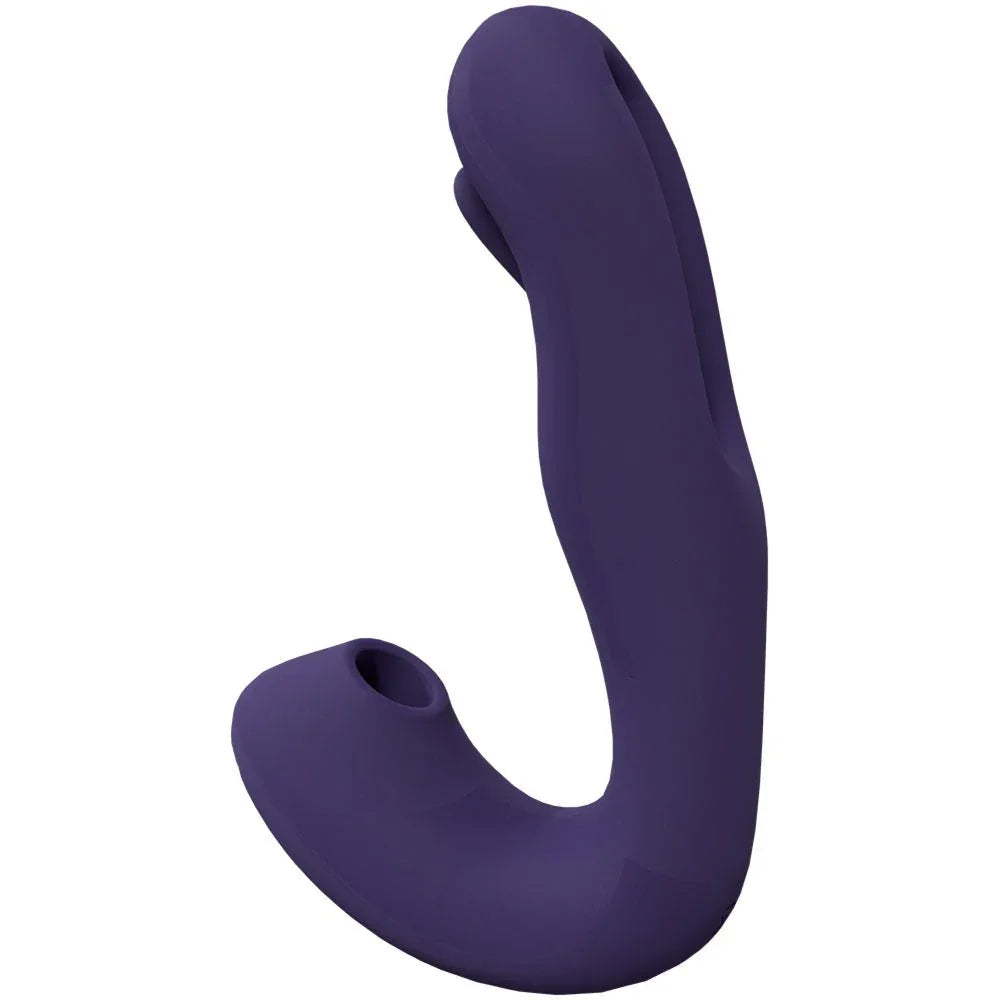 VIVE Yuna Flapping Vibrator in Purple, rotated to look straight into the air-pulse opening
