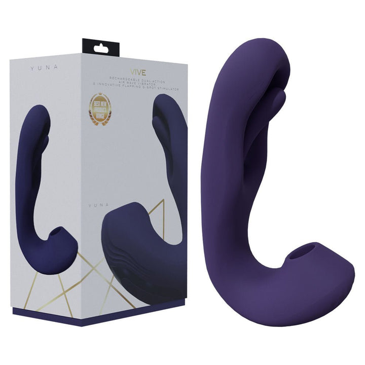 VIVE Yuna - Purple - Purple USB Rechargeable Flapping Vibrator with Air Pulsation – Sex toys NZ by Naughtyhut. Discreet delivery nationwide.