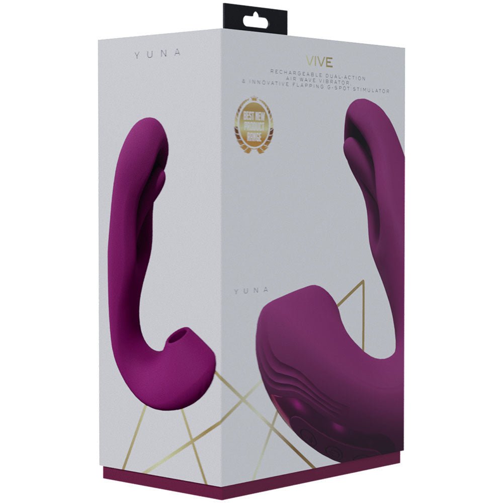 Buy VIVE Yuna - Pink - Pink USB Rechargeable Flapping Vibrator with Air Pulsation – Naughtyhut NZ sex toys online. Discreet delivery & top brands.