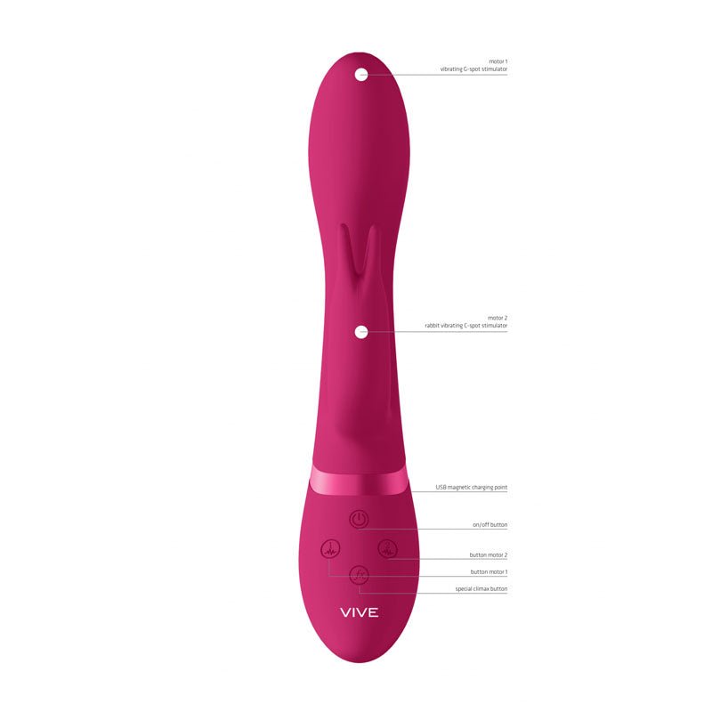 Vive Zosia - Pink 21.3 cm USB Rechargeable Rabbit Vibrator – Sex toys NZ by Naughtyhut. Discreet delivery nationwide.