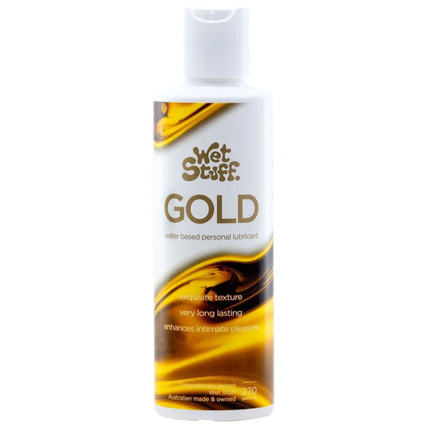 Wet Stuff Gold 270 g disc-top bottle with gold swirl label
