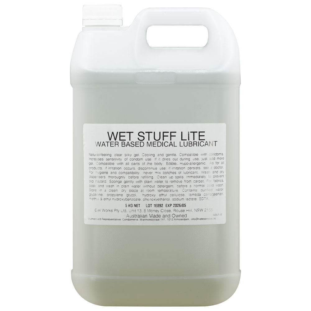 Buy Wet Stuff Lite - 5kg Bottle - Water Based Lubricant - 5 kg Tube