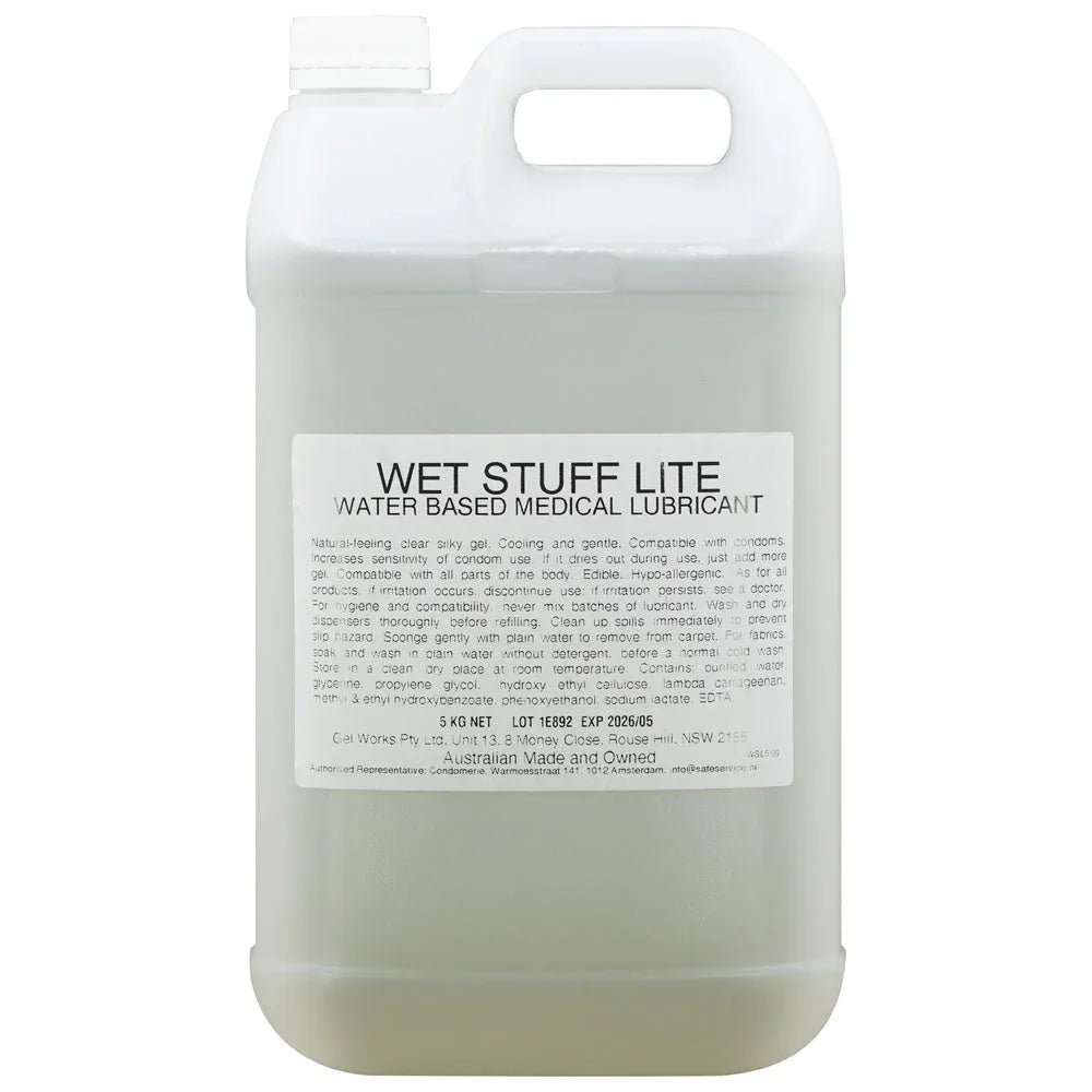 Wet Stuff Lite 5 kg jerry can with white medical-style label