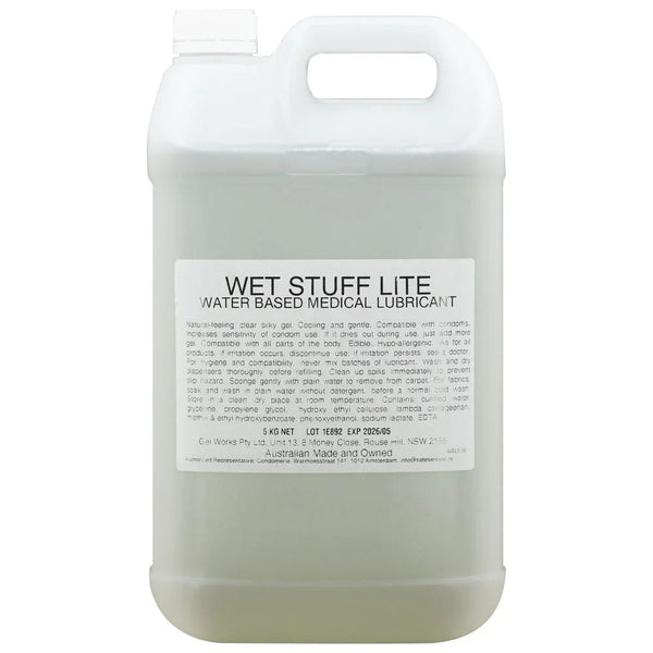 Wet Stuff Lite 5 kg jerry can with white medical-style label
